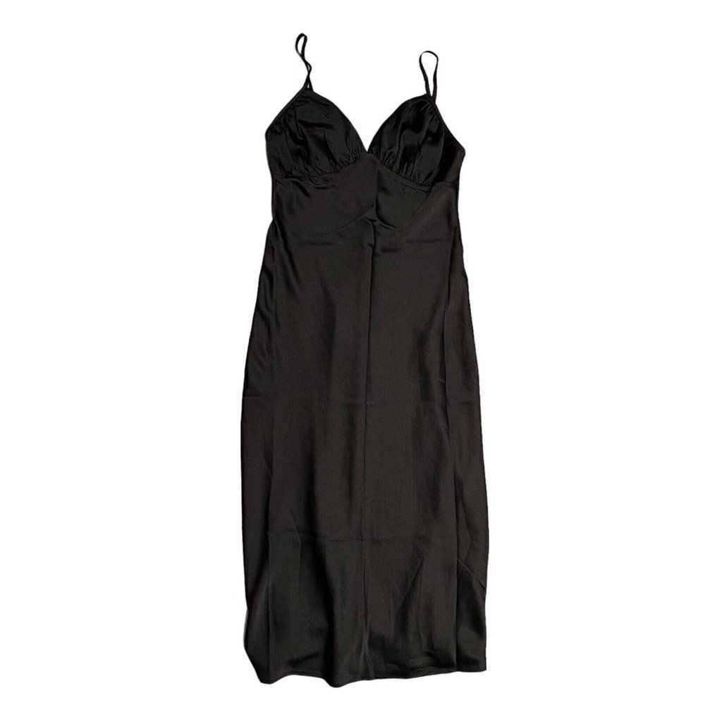 Abercrombie Fitch Dress Women’s S Black‎ Satin Slip Silky Layer Sexy Date Night
